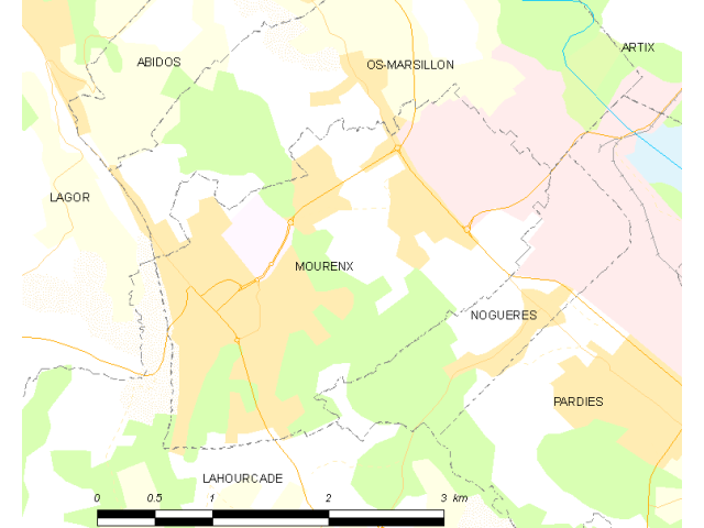 Mourenx locator map