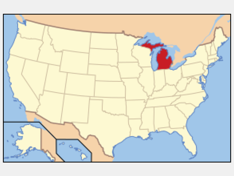 Map of USA MI