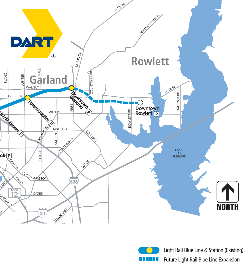 Dallas Blue Line Map (light Rail) - MapSof.net
