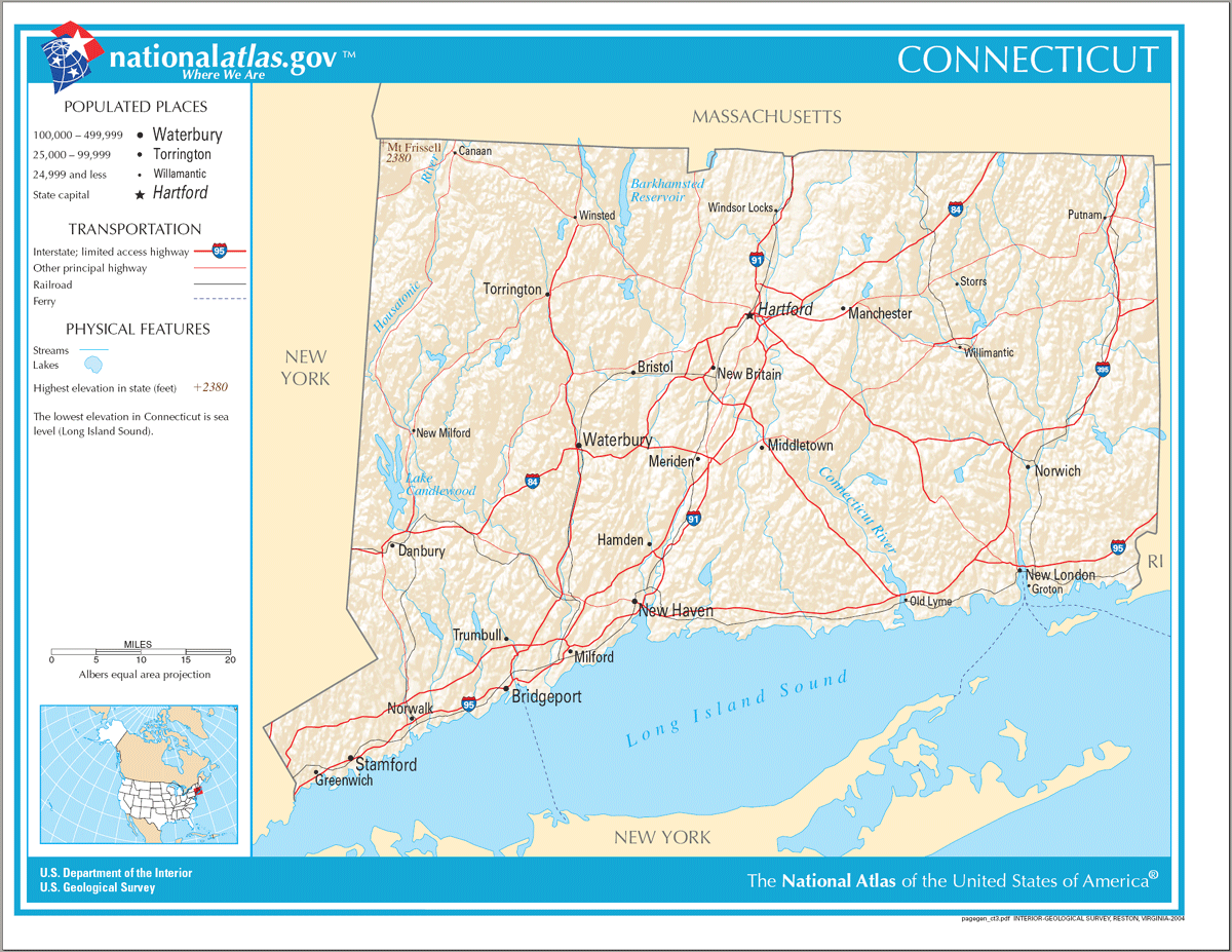 Map of Connecticut Na 1