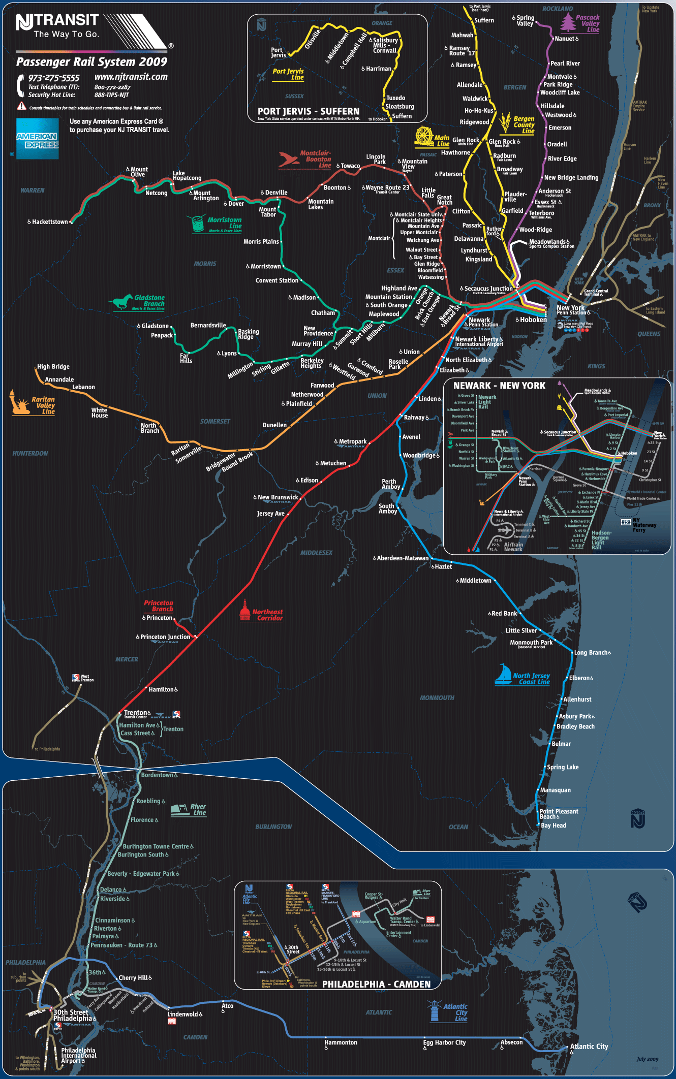 New Jersey Rail System Map