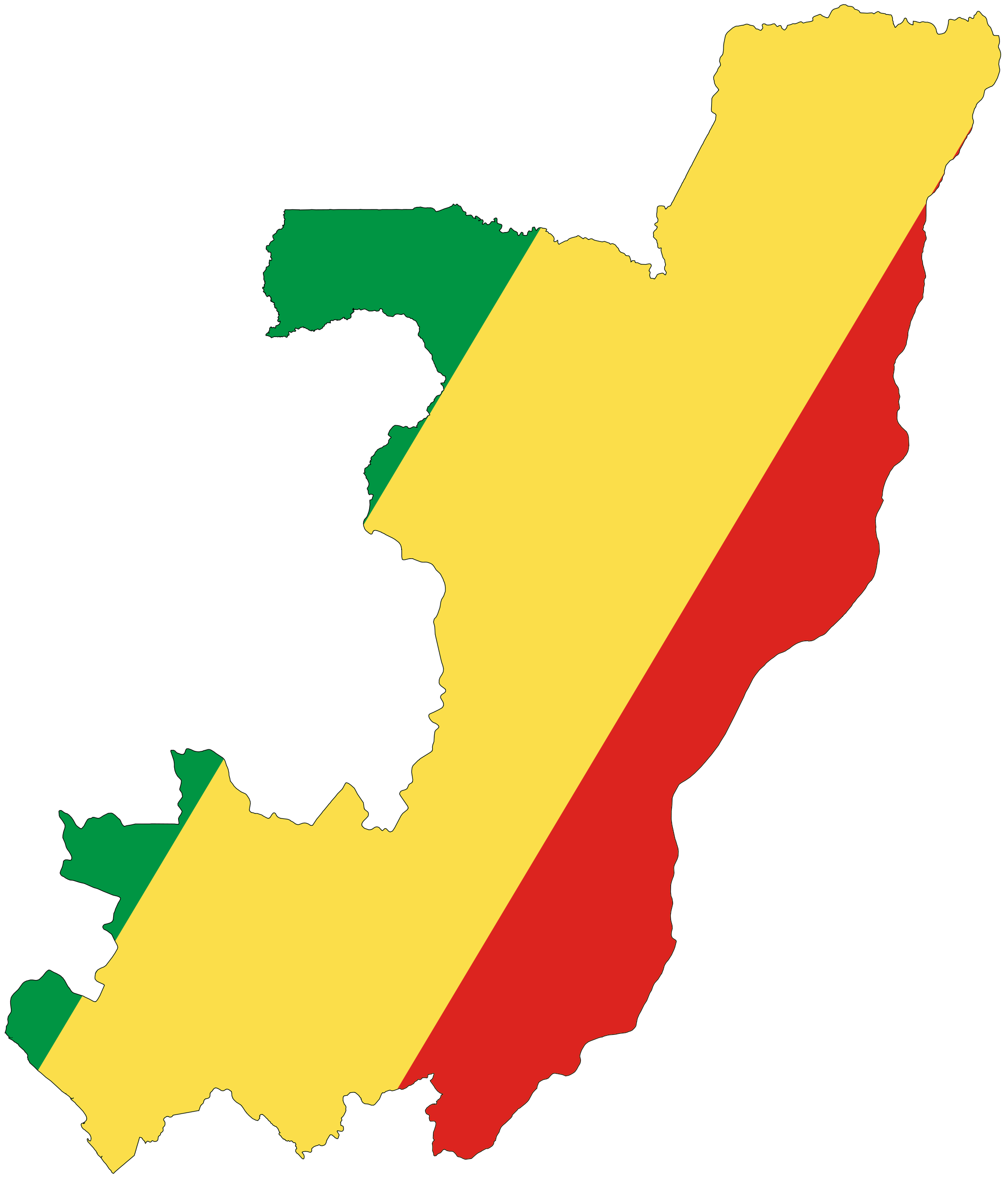 Republic of the Congo Flag Map