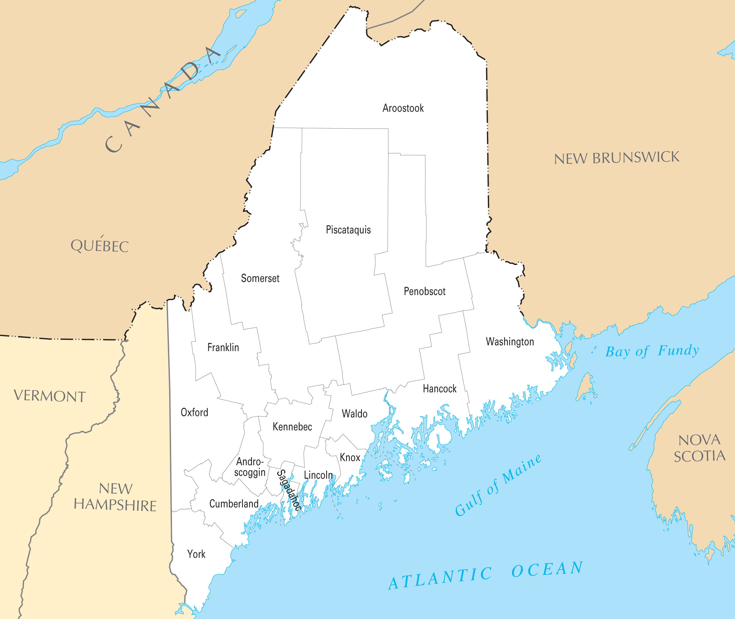 Maine County Map