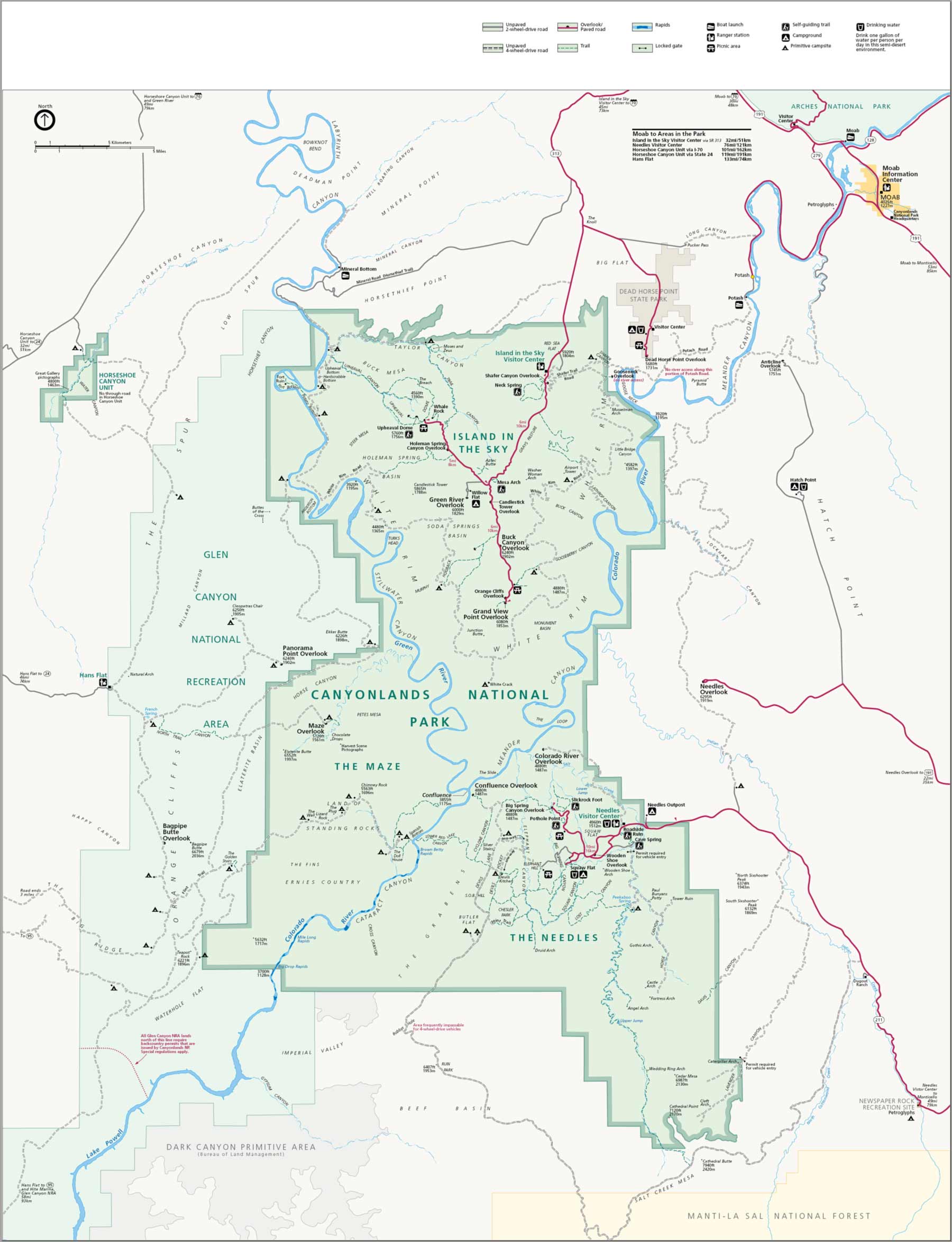 Map of Canyonlands National Park