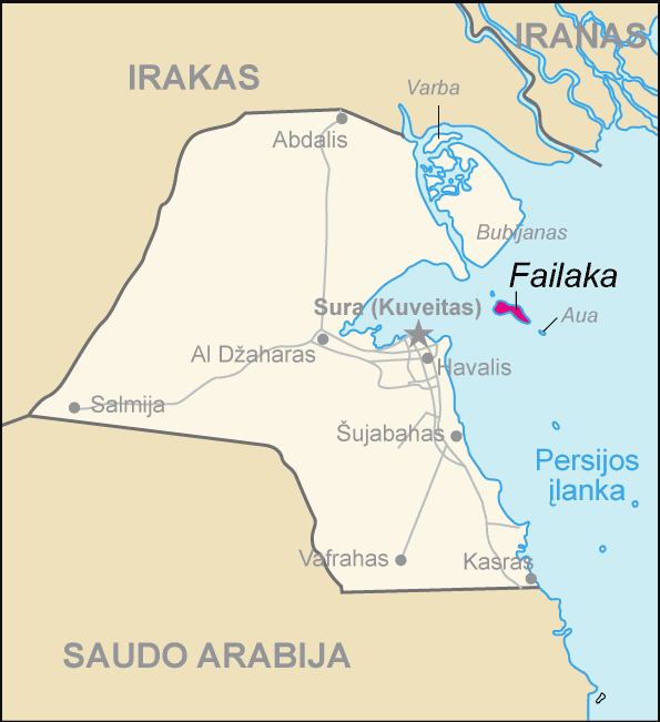Map of Kuwait Failaka (lithuanian) - MapSof.net