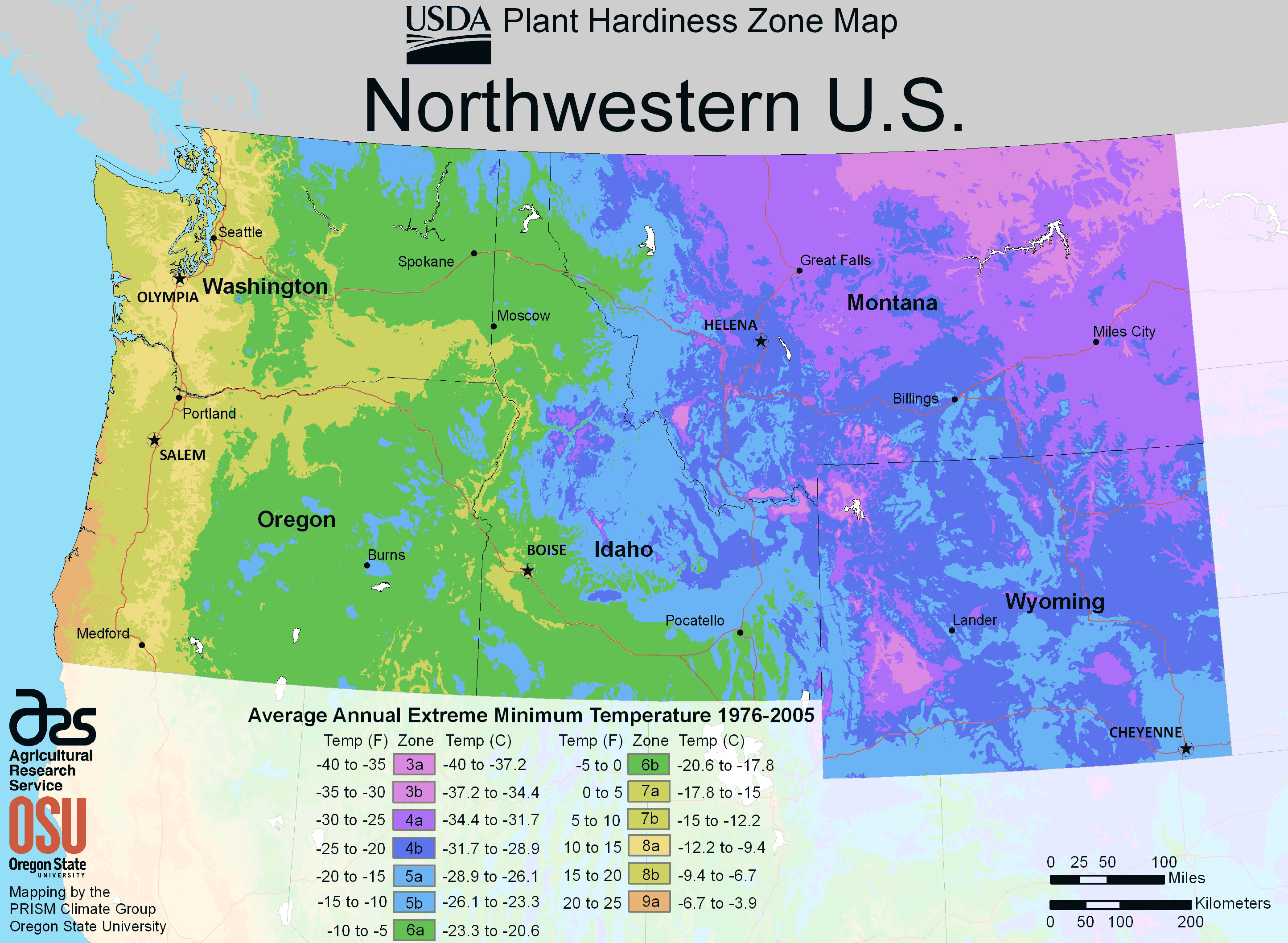 North West Us Plant Hardiness Zone Map