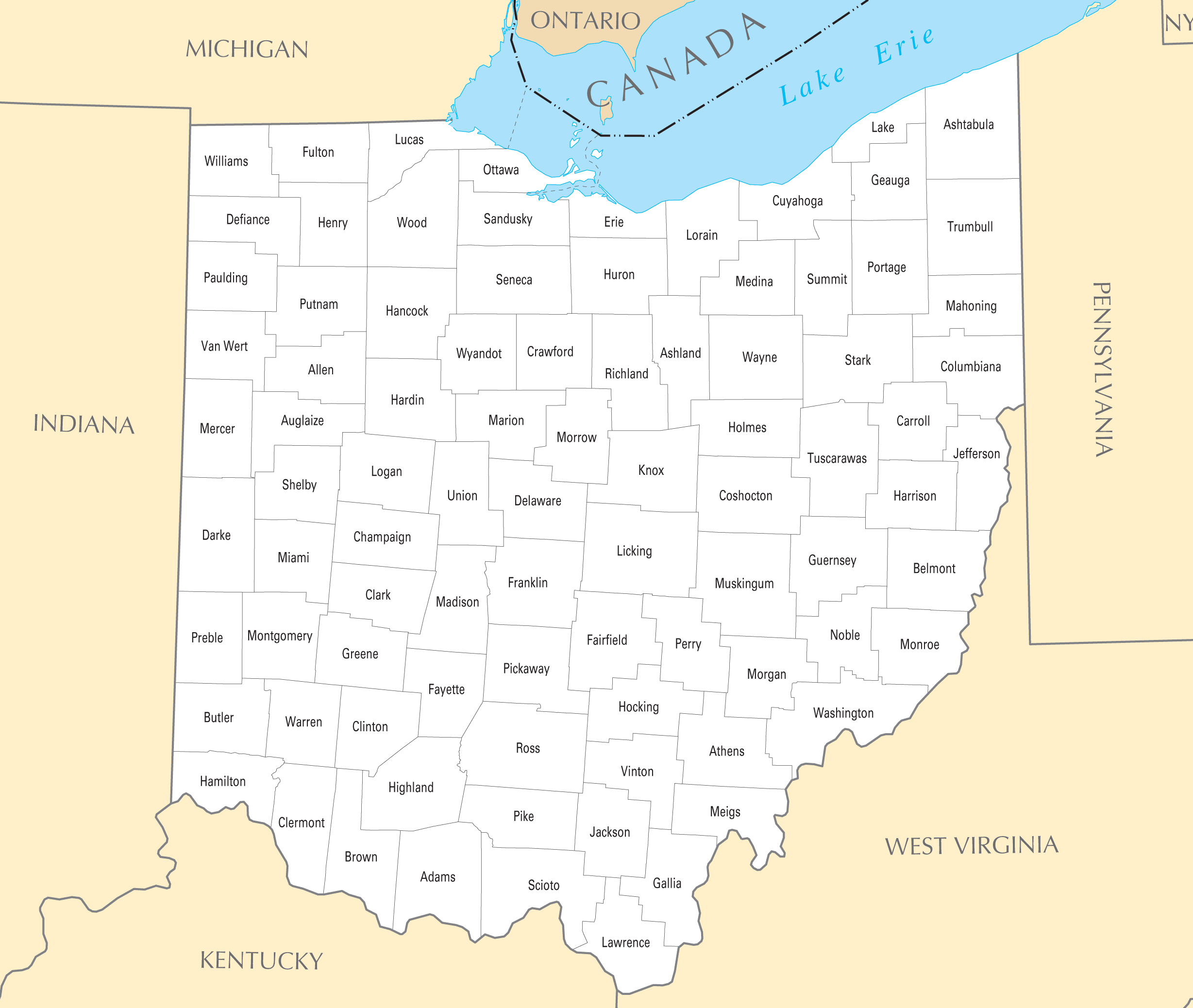 Ohio County Map