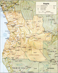 Angola Map Relief