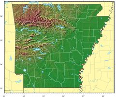 Arkansas Relief Map