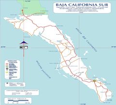 Baja California Sur Mexico Road Map