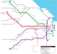 Buenos Aires Metro Map (subway)