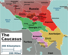 Caucasus Regions Map