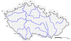 Czech Republic Species Distribution Map Grid Blank