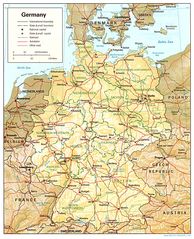 Germany Shading Relief Map