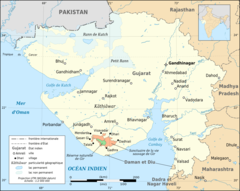 Gujarat Map With Gir Nat Park Fr