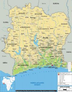 Ivory Coast Physical Map