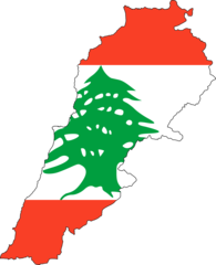Lebanon Flag Map