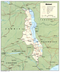 Malawi Map Political
