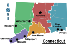 Map of Connecticut Regions