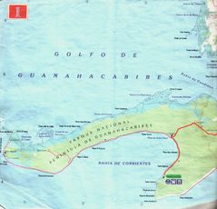 Map of Peninsula Guanahacabibes
