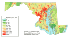 Maryland Population Map