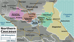 North Caucasus Regions Map