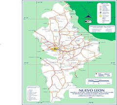 Nuevo Leon Mexico Road Map