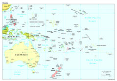 South Pacific Ocean Political Map