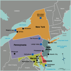 Usa Mid Atlantic Map