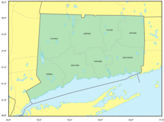 Counties Map of Connecticut