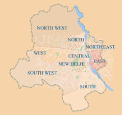 Districts Map of Delhi