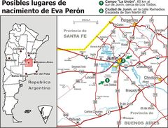 Eva Peron Birthplaces Map