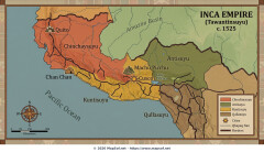 Inca Empire (Tawantinsuyu) 1525 Map: Greatest Extent Before Conquest