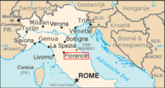 Kaart Italie Florence Reduced