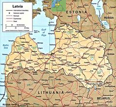 Latvia Physical Map