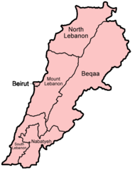 Lebanon Governorates English