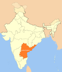 Location of Andhra Pradesh