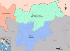 Location of Trento