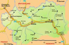 Map of Aosta Valley