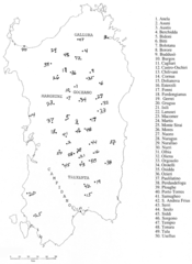 Map of Sardinia Island