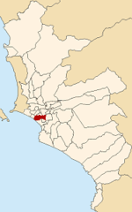 Map of Lima Highlighting San Isidro