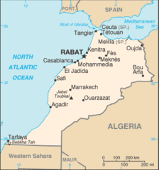 Map of Morocco From Cia World Factbook