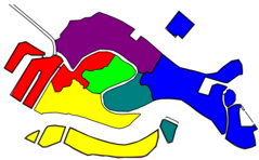 Neighborhoods Map of Venice (venezia)