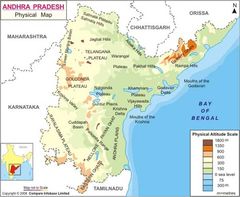 Physical Map of Andhra Pradesh