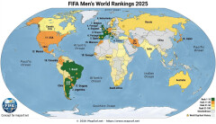 Projected 2025 FIFA Men's World Rankings Map