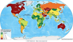 Projected World CO2 Emissions Per Capita Map 2025