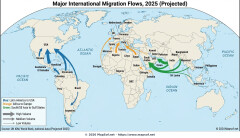 Projected World Migration Flows 2025 Map