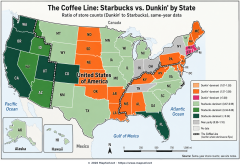The Coffee Line: Starbucks vs Dunkin' Dominance by U.S. State