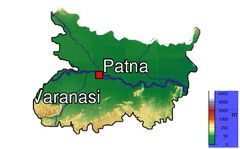Topographic Map of Bihar