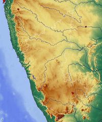 Topographic Map of Karnataka